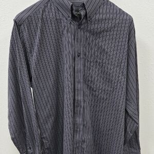 Eddie Bauer Men's Dark Gray Striped Shirt